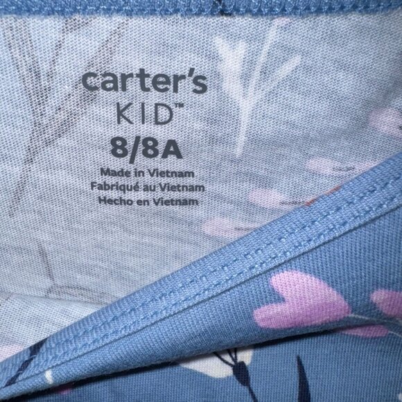 Carters Infant Floral Dress & Bloomer Set Blue Pink Size 8 - Picture 3 of 6